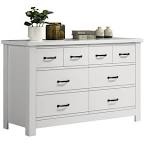 Cassini White 6-Drawer Dresser Bedside Table
