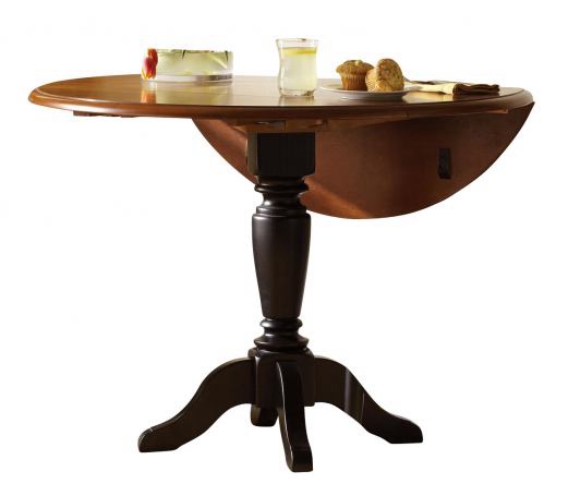 (TOP ONLY) Liberty Furniture Low Country - Black Drop Leaf Pedestal Table - Black With Bronze