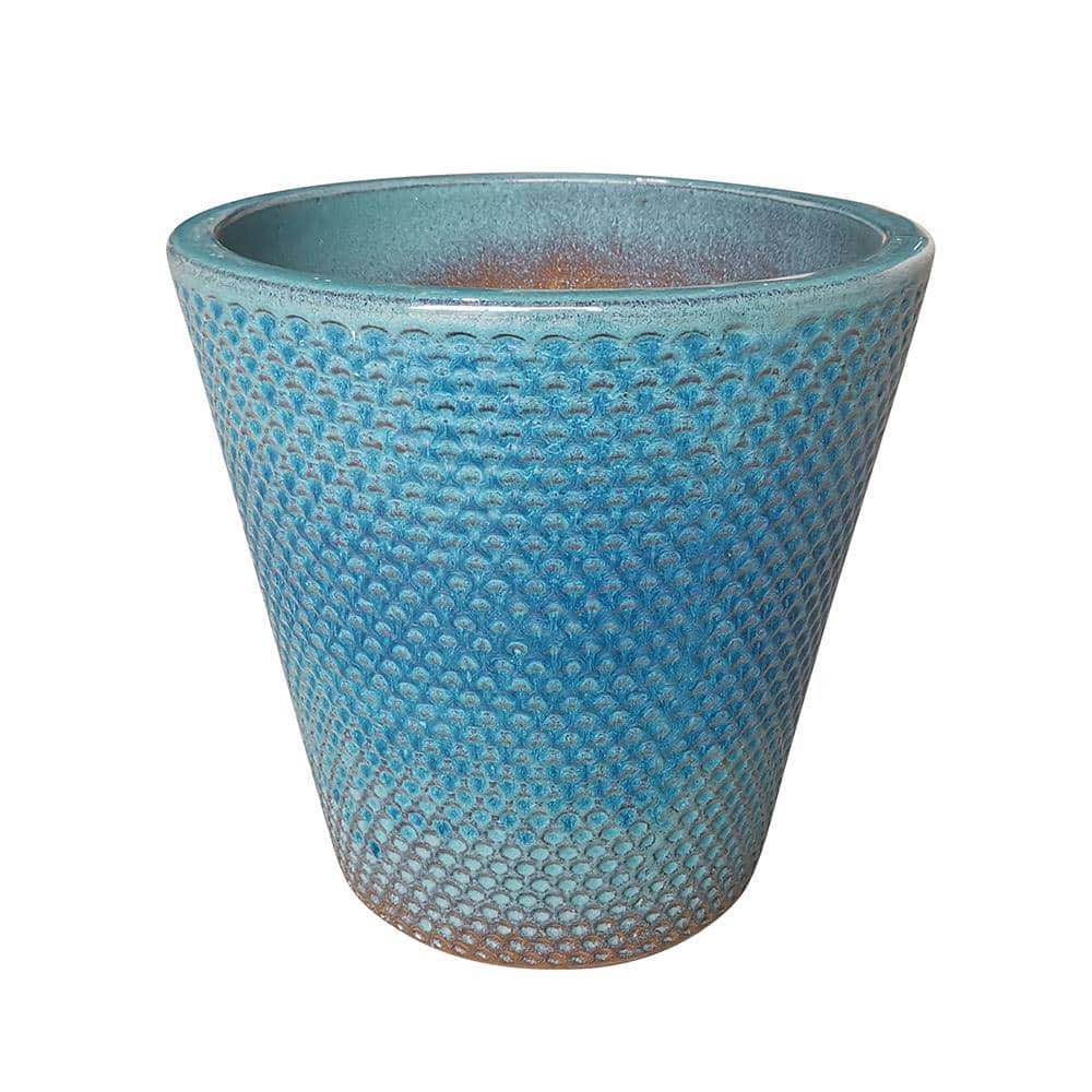 Ceramic Peyton Planter in Blue Patina