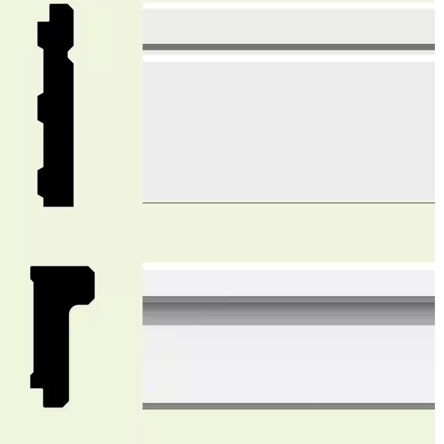 Supreme Wainscot 3/4 in. x 4-1/4 in. x 96 in. Base 1-1/4 in. x 2-3/4 in. x 96 in. Chair Rail White Finished MDF (3 pcs) 