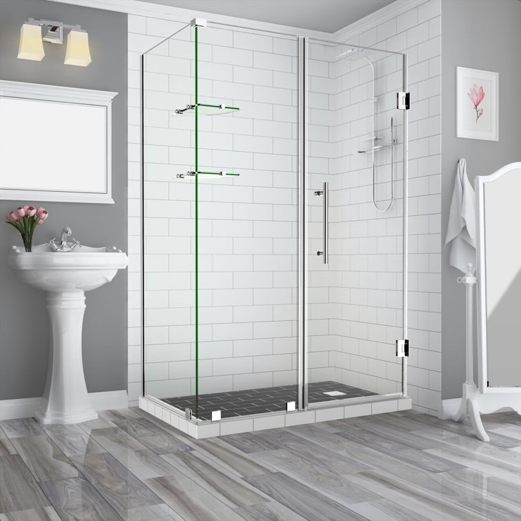 Stainless Steel Bromley GS 47" x 72" Rectangle Hinged Shower Enclosure