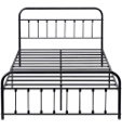Metal Platform Bed Frame with Headboard and Footboard, Vintage Style Mattress Foundation