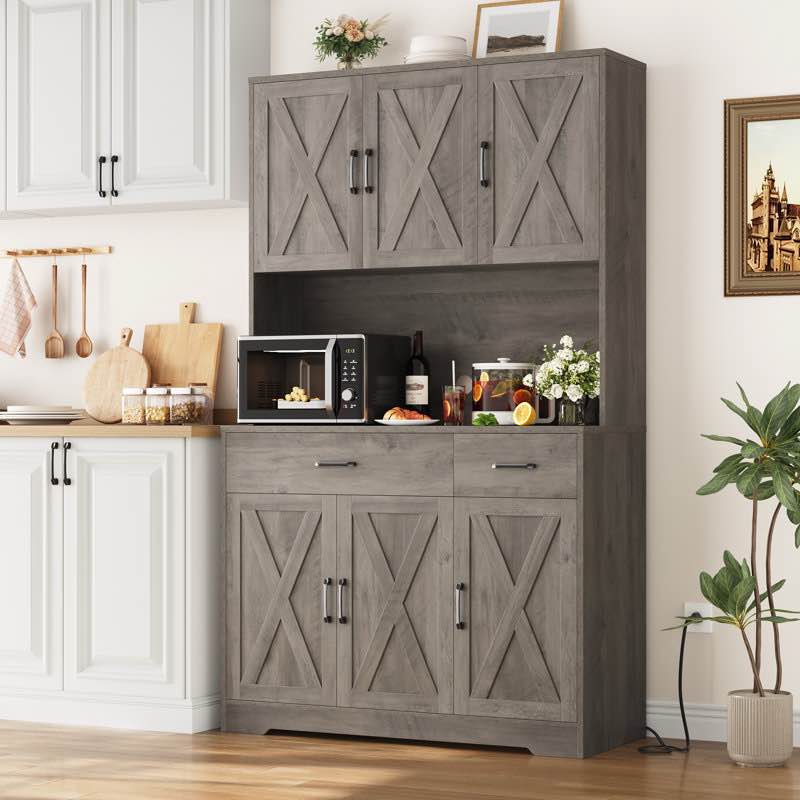 71" h kitchen pantry cabinet finish: gray