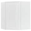 Hampton 24 in. W x 12 in. D x 30 in. H Assembled Diagonal Corner Wall Kitchen Cabinet in Satin White