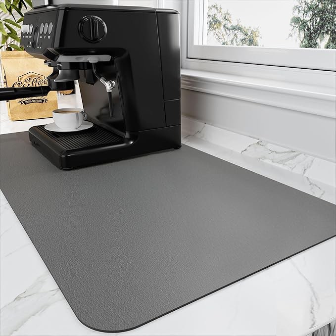 Coffee Mat Super Absorbent Coffee Bar Mat Hide Stain Coffee Maker Mat for Countertops Coffee Bar Accessories Fit Under Coffee Machine Coffee Pot Dish Drying Mat for Kitchen Counter, Chinastyle