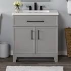 5471957 Style Selections Potter 30-in Light Gray Single sink Bathroom Vanity with White Cultured
