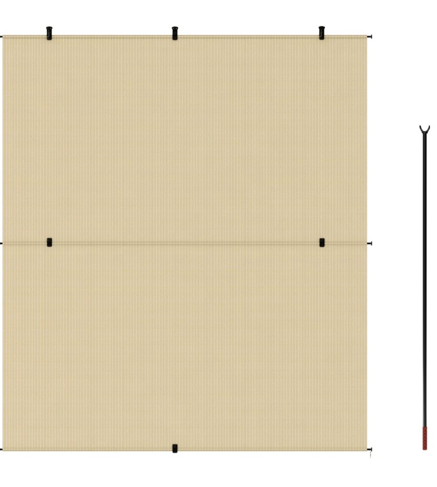 Coarbor 5'W x 6'H Outdoor Foldable Sun Shade Window Shades Blinds for Pergola Garden Porch Balcony Deck Shade Screen Beige