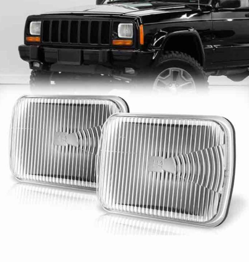Glass Housing Headlight Crystal Headlamp, Set of 2