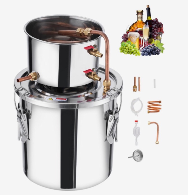 Moonshine Still 3 Gal Water Wine Alcohol Distiller Brewing Kit Stainless Steel