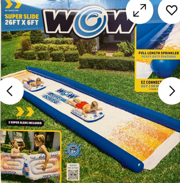 WOW World of Watersports Super Slide with Sprinklers & Two Sleds, 26ft. x 6 ft.