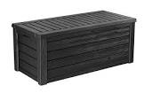 keter 17206126 wood-look outdoor storage deck box for all-weather grey 870-l
