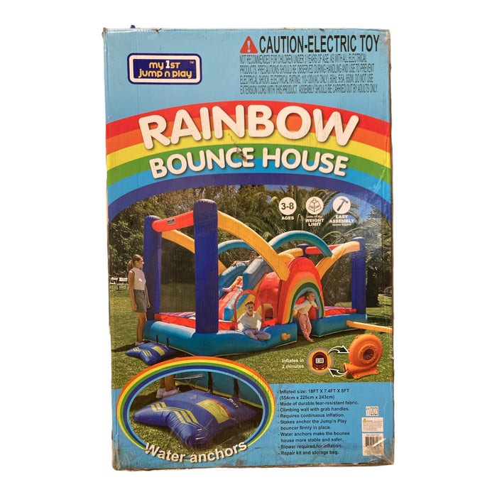 ( Incomplete) My 1st Jump 'n Play Inflatable Rainbow Bounce House, INF-2567-SC