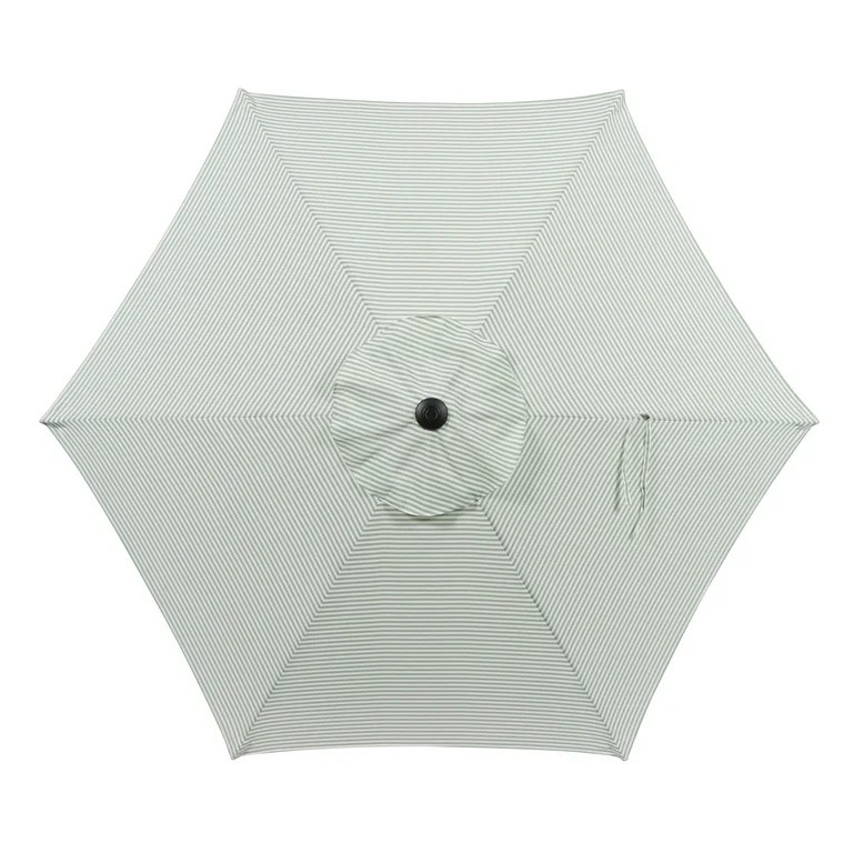 Better Homes & Gardens 7.5' Green Ticking Stripe Push-Up and Tilt Patio Umbrella