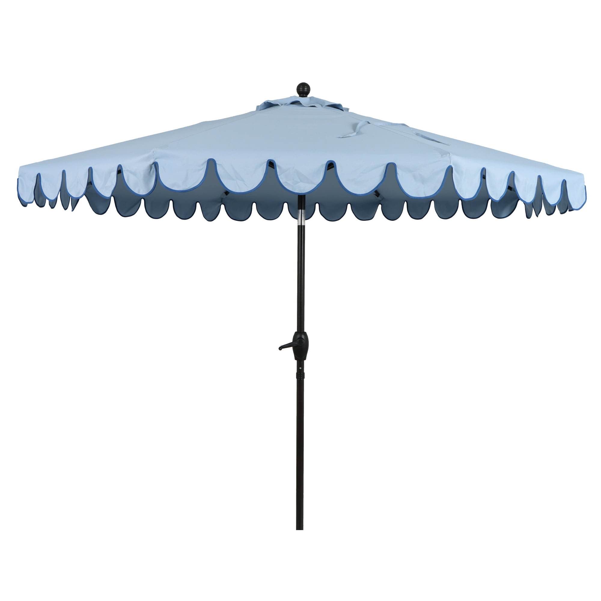better homes & gardens 9' blue scallop patio umbrella, crank lift and 3 position tilt