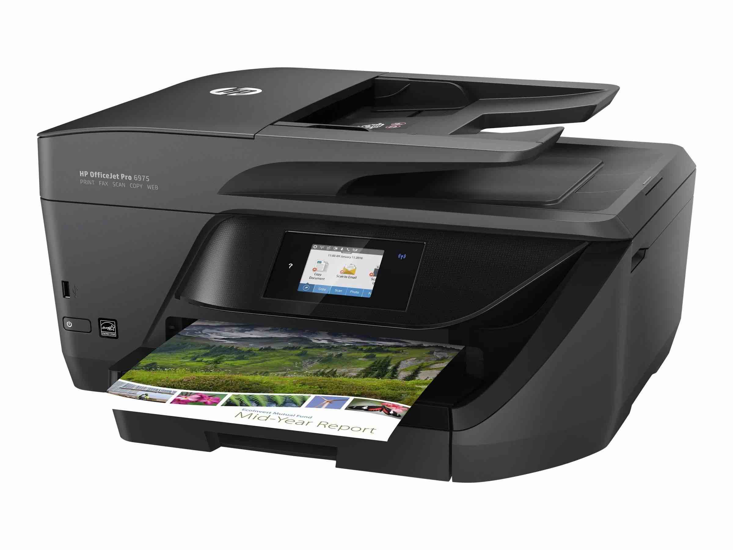 HP OfficeJet Pro 6975 All-in-One Wireless Printer, Double-Sided Print and Scan, HP Instant Ink, Works with Alexa (J7K36A)