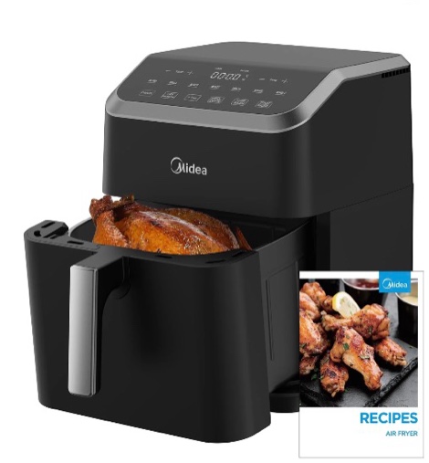 Midea 7.8 Qt Air fryer with Heat Express Technology, 9-in-1 Programs, MAD70109APK, New