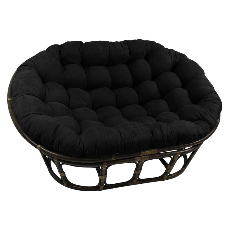 Papasan Premium Indoor Lounge Chair Cushion Size: 65" W x 48" D, Cushion Color: Black