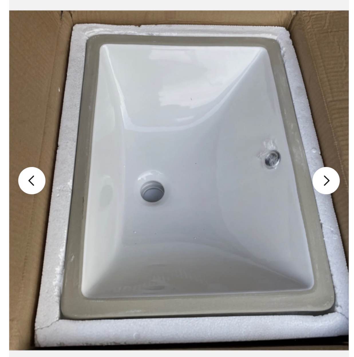 James Martin rectangular undermount lavatory color white