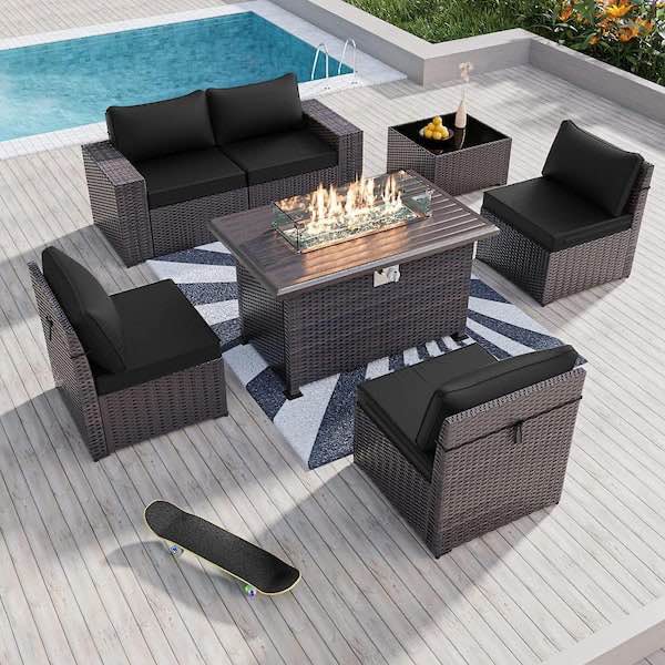 (incomplete)Halmuz  2 Piece Wicker Patio sectional.