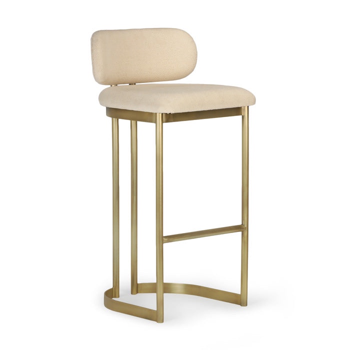 DIN00116 Shay Barstool Shay Upholstered Bar Stool beige and gold 