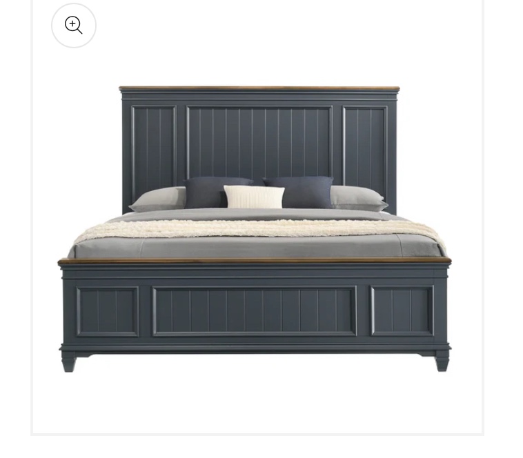  incomplete Furniture Clelane Shiplap Wood Panel Bed  Black Queen size. 