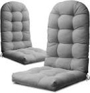 Adirondack Chair Cushions, Extra Thick, Waterproof, Fade-Resistant, High Back, Outdoor, 100% Polyester, Set of 6(Grey)