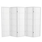 Keitez 6 ft. Tall Folding Rice Paper Room Divider white 