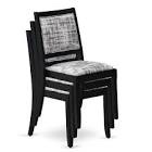 Xtenczar stackable cushioned chair upholstered black 2 pieces