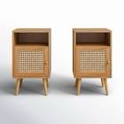 Kunkle Solid + Manufactured Wood Nightstand 2 pieces 