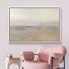 24x36 SIGNLEADER Framed Canvas Print Wall Art Pastel Watercolor Brown Sky Landscape Abstract Shapes Illustrations Modern Art Decorative Minimal Relax/Calm For Living Room, Bedroom, Office