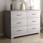 Darsh 6-Drawer Matte White Dresser with Ultra Fast Assembly color gray 