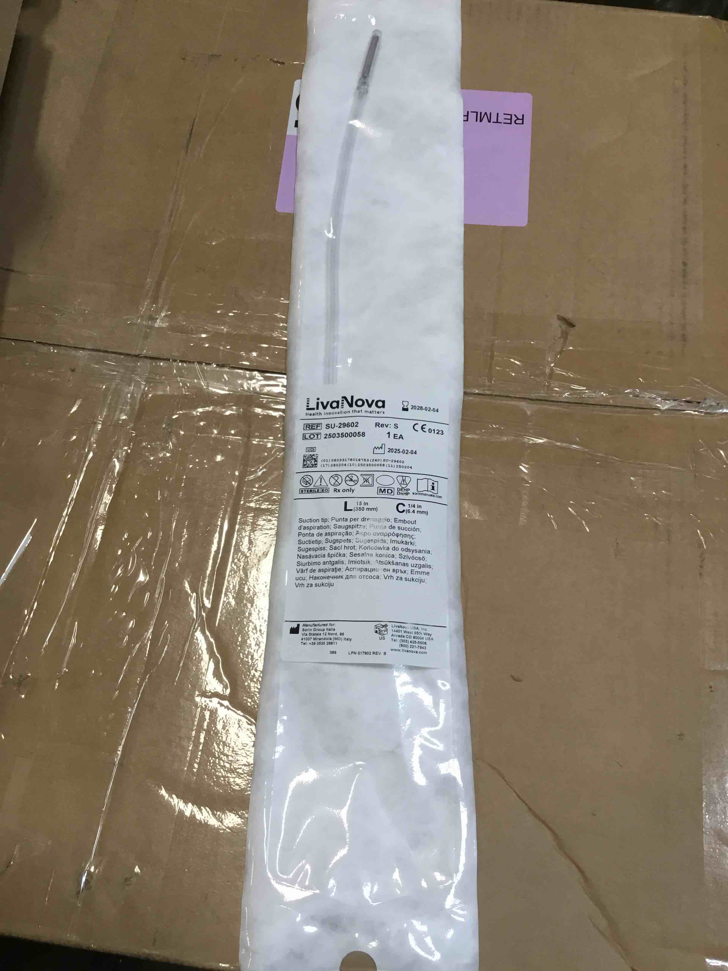 (EXP: 12/31/2025) For Sale LIVANOVA SU-29602 Suction Tip, 380m. 6.4mm,