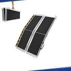 Wheelchair Ramp, Threshold Ramp, Slip-Resistant Surface, Portable Aluminum Foldable Ramp Size: 2" H x 29" W x 48" L