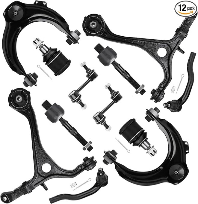 12PCS Front Upper Lower Control Arm K620616 K620617 for Honda Accord 2.4L 2003-2007, Acura TSX 2004-2008 w/Ball Joint Suspension Kit K640289 K640290 K80228 EV80210 ES80288 K90456 K90457