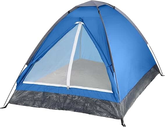 spacious waterproof 2-person 3-season tent with big rain fly – versatile outdoor camping tent for hiking, backpacking, and festivals – easy setup & durable design blue