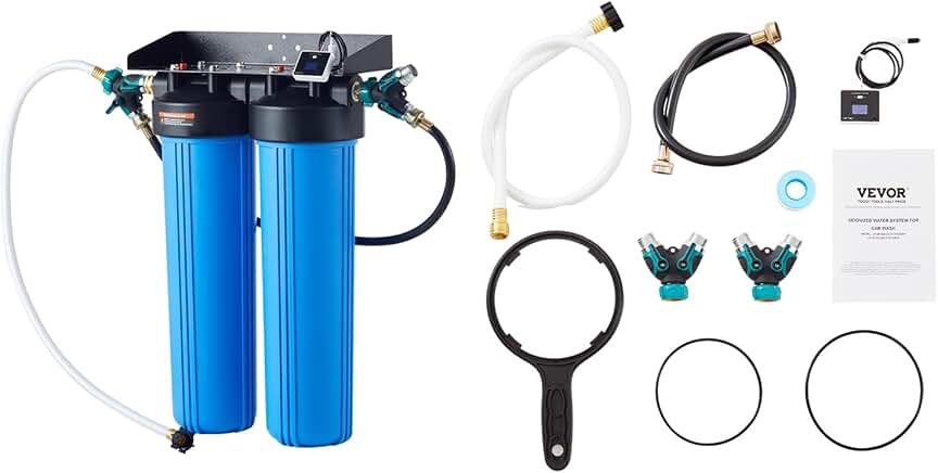 VEVOR Deionized Water System for Car Washing, Water Deionizer with Cart and Built-in TDS Meter, Wate