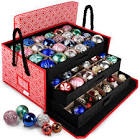 Christmas Ornament Storage Box,Max 72 Slots-3"Christmas Balls Ornament Organizer,3 Stackable Drawer