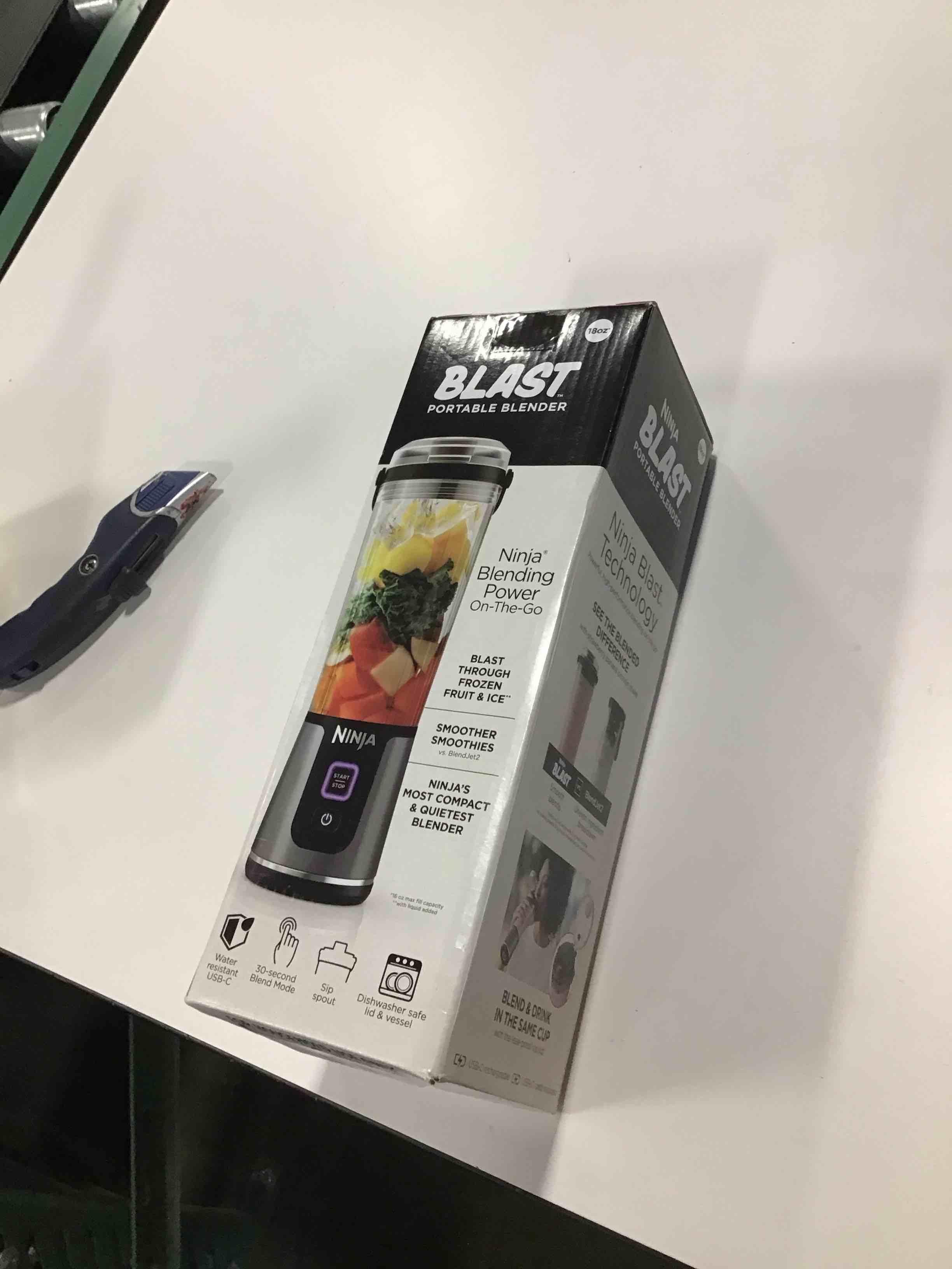 Condition photo showing Good Condition for Ninja BC151BK Blast Portable Blender, Cordless, 18oz. Vessel, Personal Blender-for Shakes & Smoothies, BPA Free, Leakproof-Lid & Sip Spout, USB-C Rechargeable, Dishwasher Safe Parts, Black