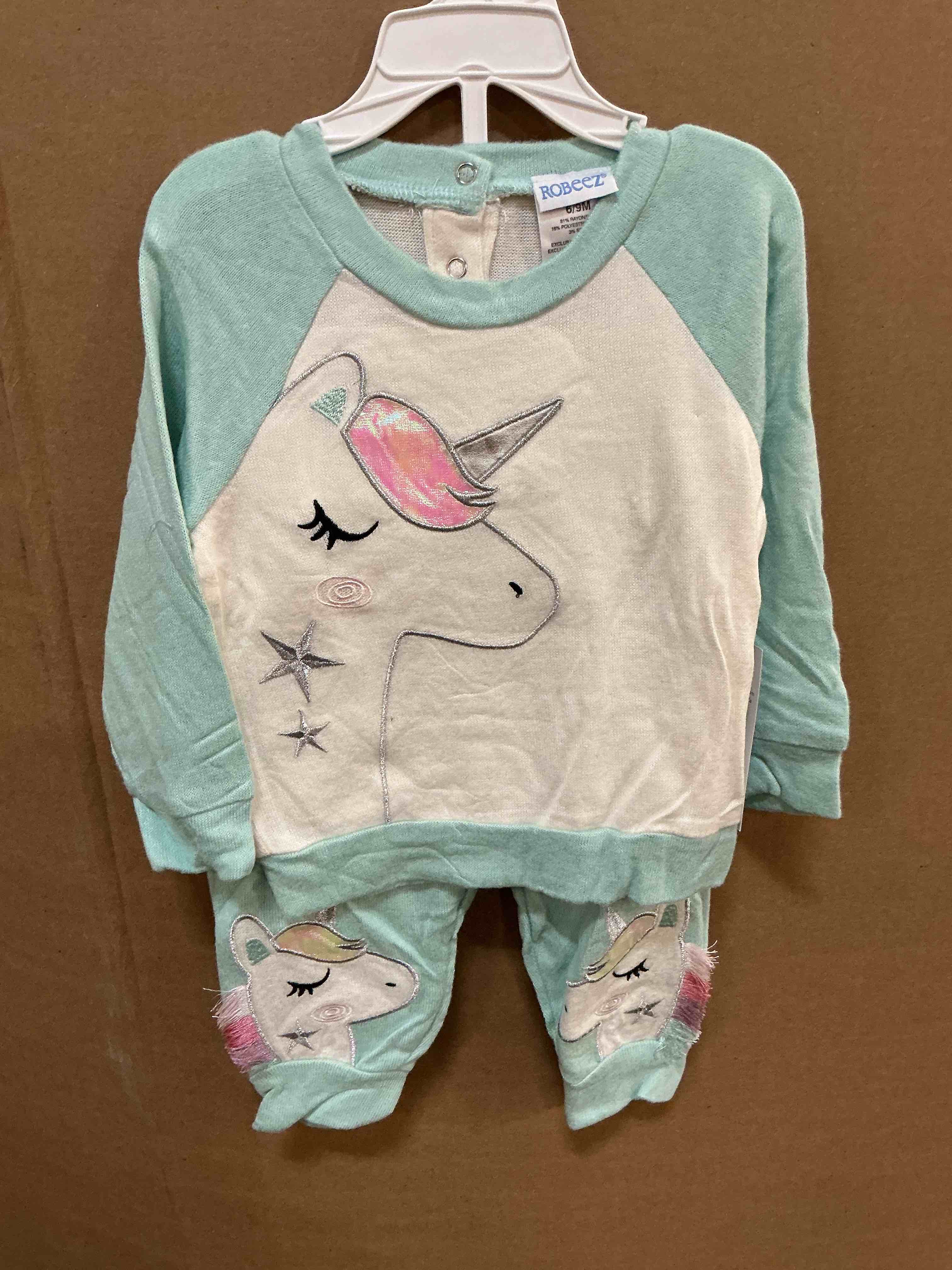 Robeez Infant Girl 2-Piece Unicorn Outfit, (Size 3/6 months)