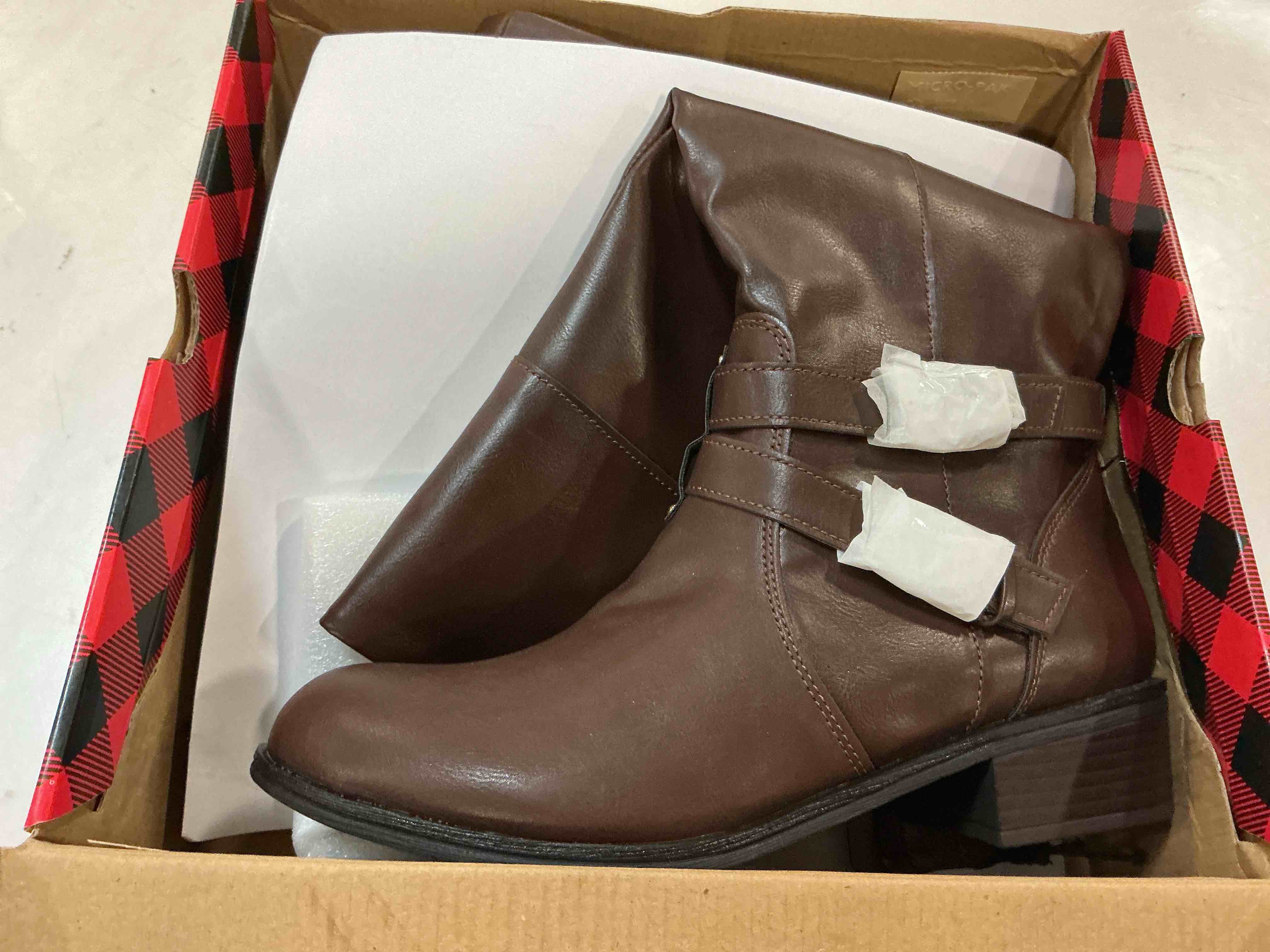 Condition photo showing New/Like New for Arizona Jean Co. Women’s AZ Denver Dark Brown Boots, Size 9.5M