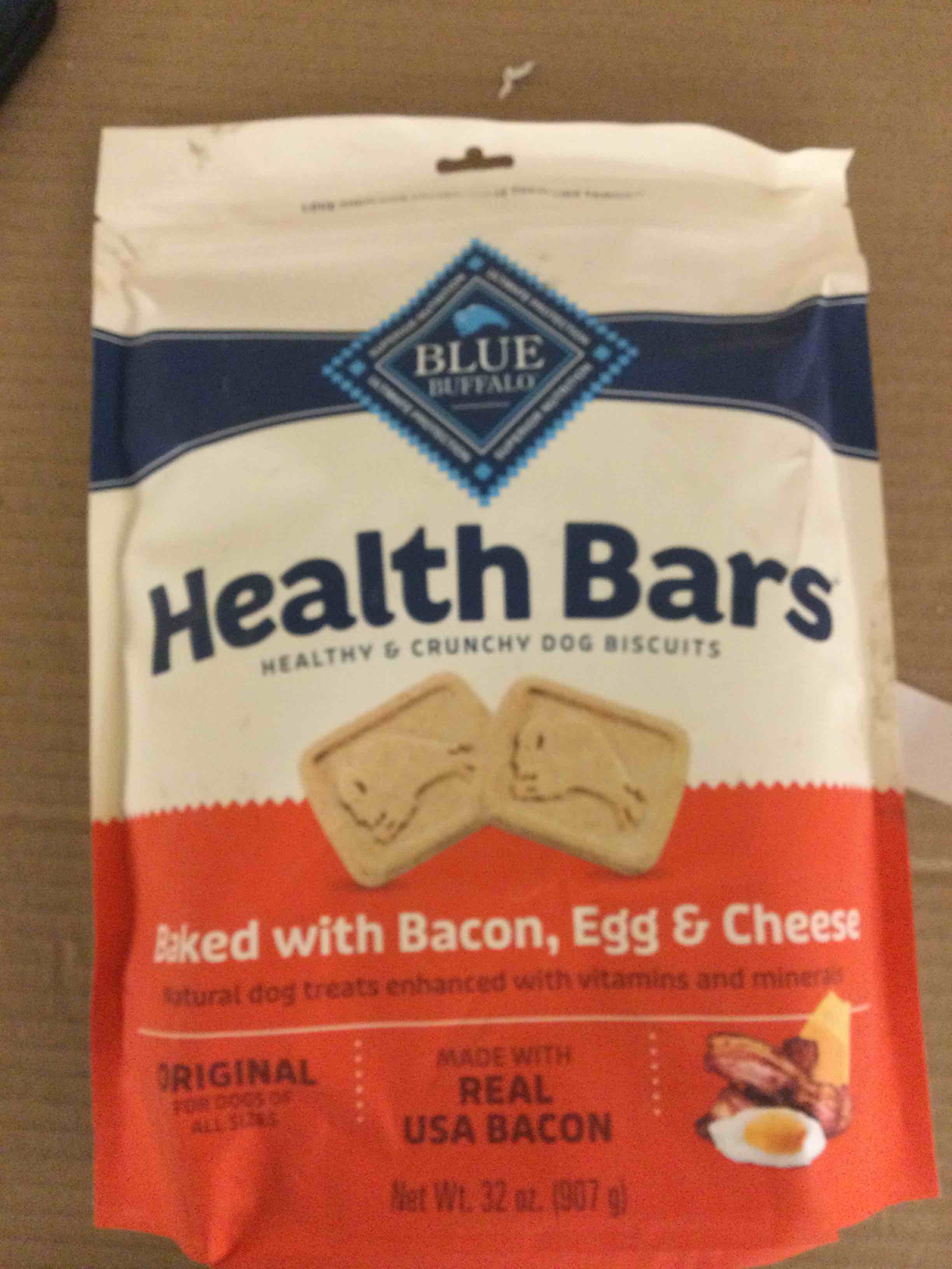 Blue Buffalo Health Bars Oven-Baked with Natural Ingredients, Bacon, Egg & Cheese Mini Crunchy Dog Biscuits, 2 lbs.