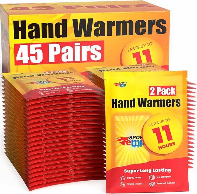 Hand Warmers - Up to 11 Hours of Heat (100 Pairs) Super Long Lasting - Easy, All Natural - Air Activ