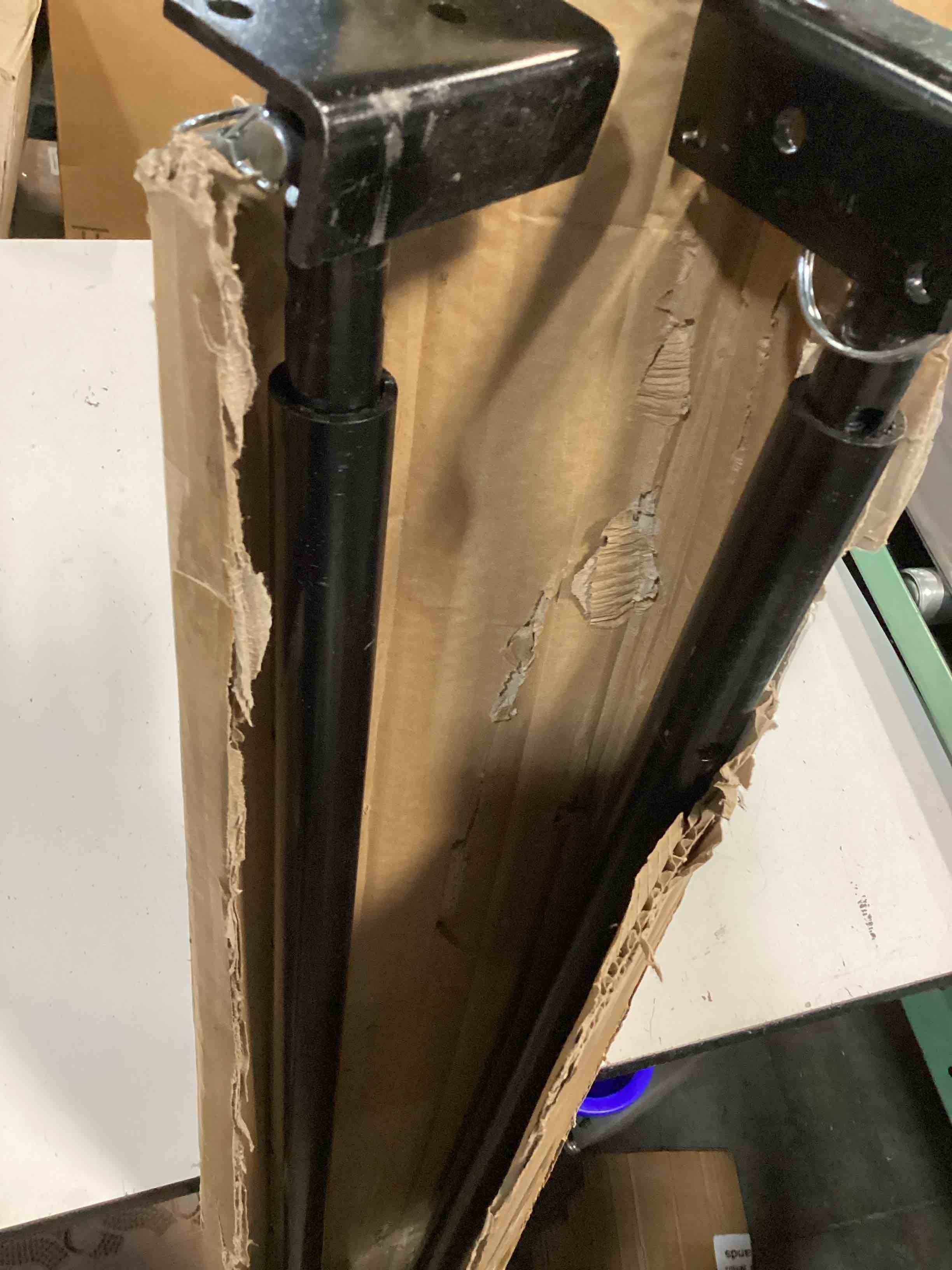 Condition photo showing As Is for x-brace stabilizer rear cross stand mounting bracket compatible with rv travel camper trailer with fifth wheel