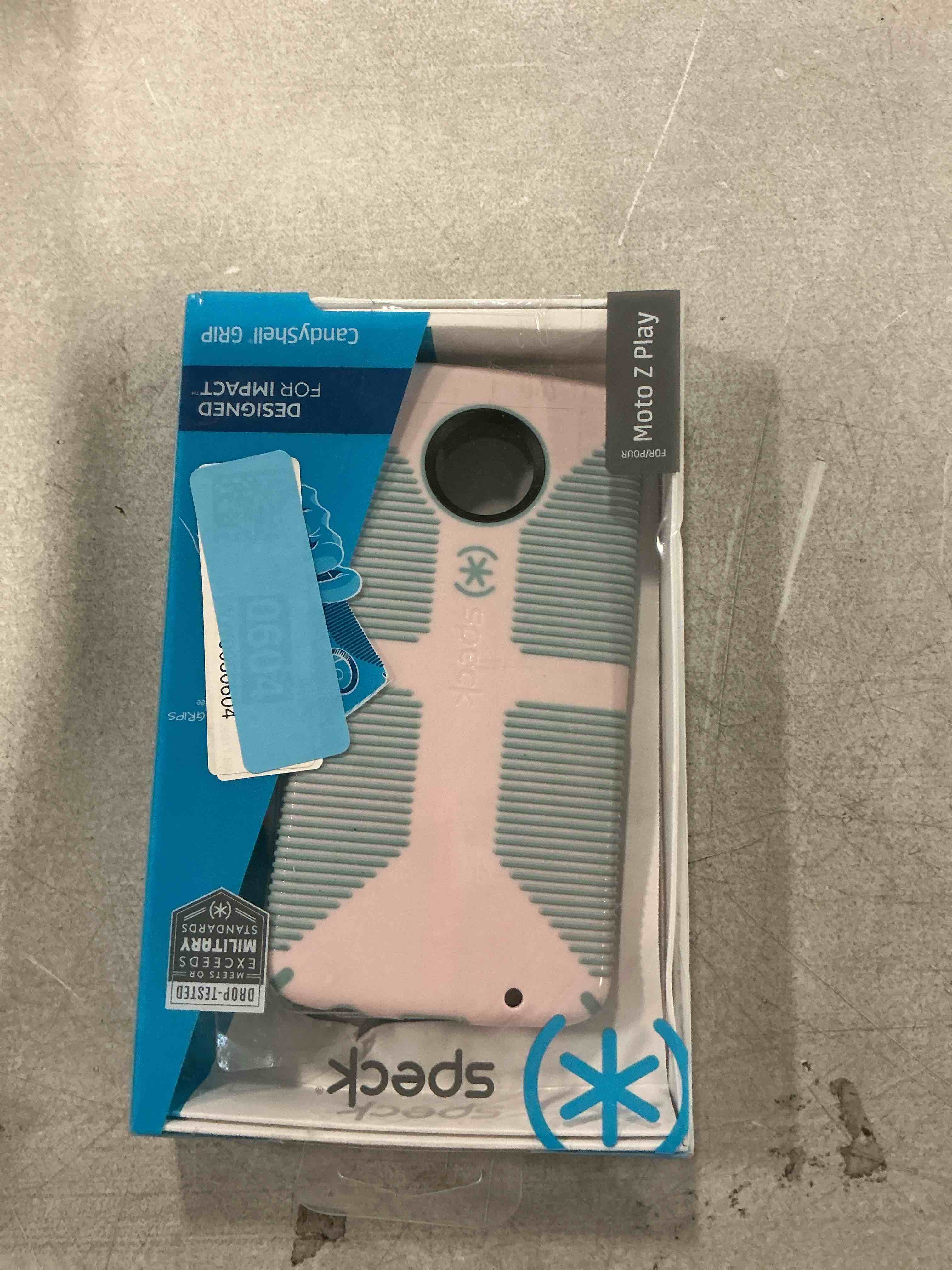 Condition photo showing Brand New for Speck Products Candyshell Grip Cell Phone Case for Moto Z Play, Quartz Pink/River Blue, 85756-C085
