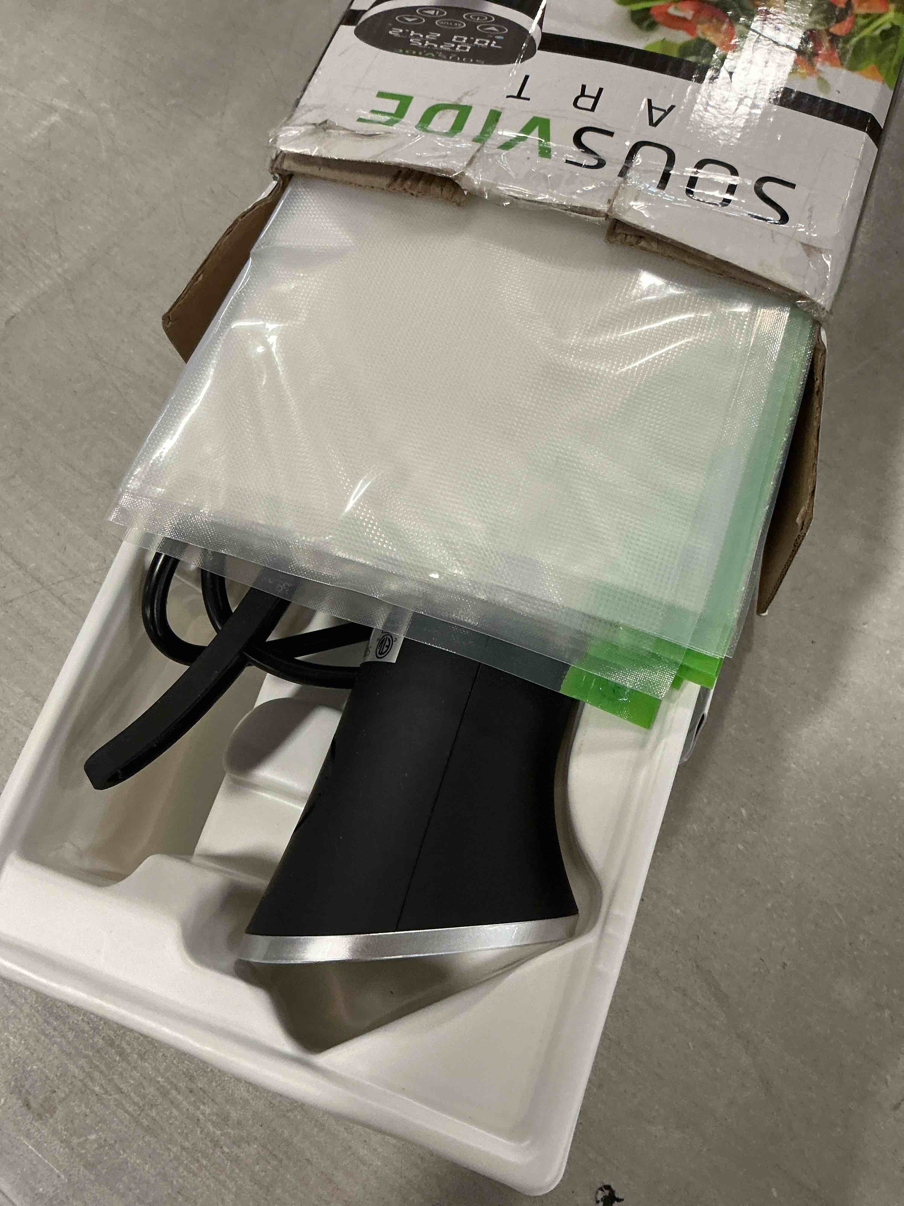 Condition photo showing Good Condition for SOUSVIDE ART Sous Vide Cooker Kit - 1000W Immersion Circulator - 15 Vacuum Bags, Pump, Digital Timer and Temperature Control; Complete Sous Vide Machine Cooking Kit for Home Chefs and Beginners