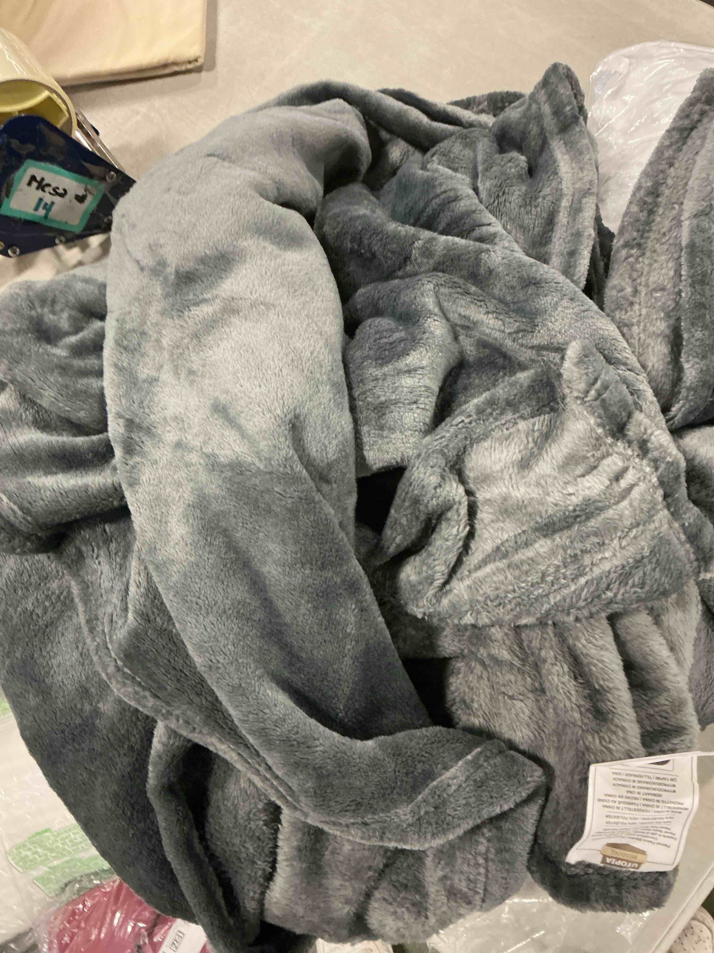 Condition photo showing As Is for Utopia Bedding Fleece Blanket Queen Size Grey 300GSM Luxury Anti-Static Fuzzy Soft Microfiber Bed Blanket (90x90 Inch) Queen (90x90 Inch) Grey