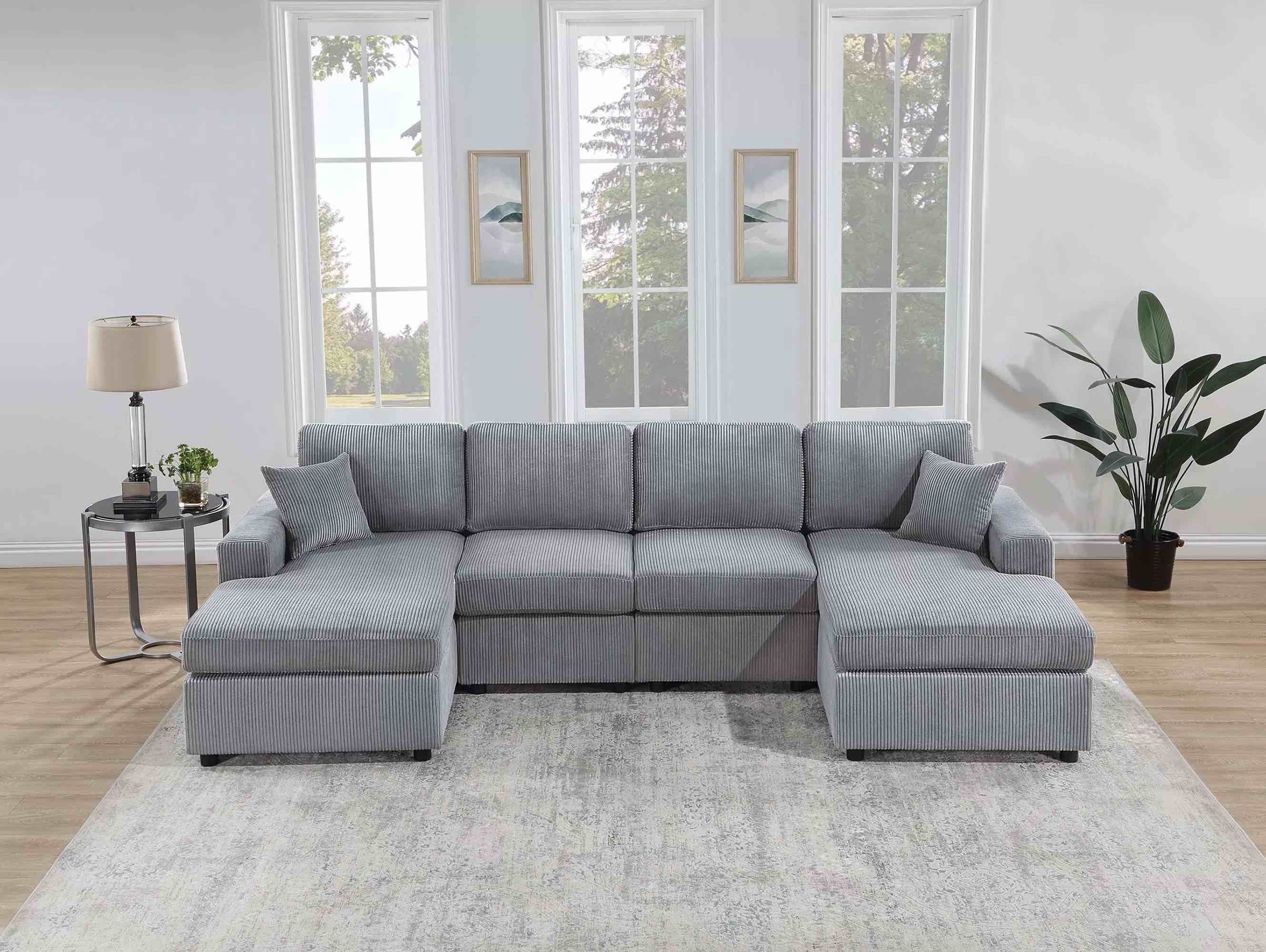 Poundex Sectional Sofa Set (Complete 2 Boxes for Pickup)