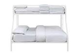 Lunar II Twin/Full Metal Bunk Bed with Guard Rail - White Finish