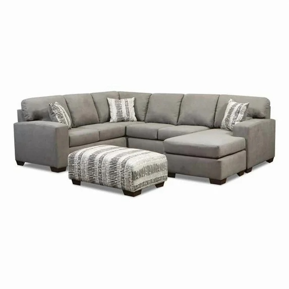 Neo Living NL707-CHAR-SEC-CHAISE Kaiden Corner Sectional with Right Facing Chaise, Charcoal