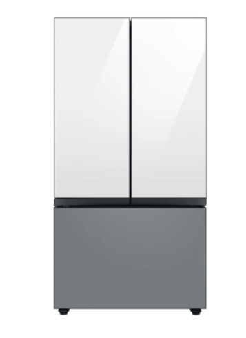 Samsung Bespoke 36 Inch Wide 30 Cu. Ft. Energy Star Certified 3-Door French Door Refrigerator with Customizable Panel Colors and Beverage Center